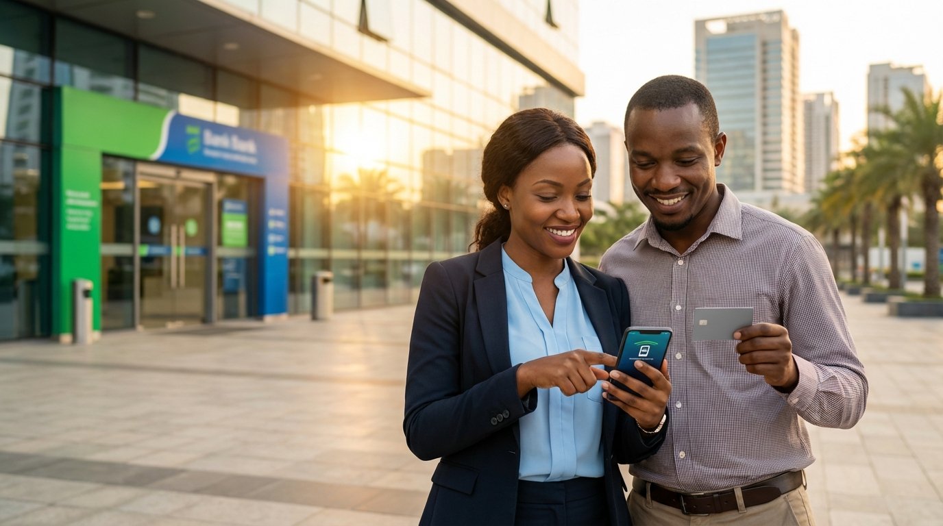 Couple with smartphone